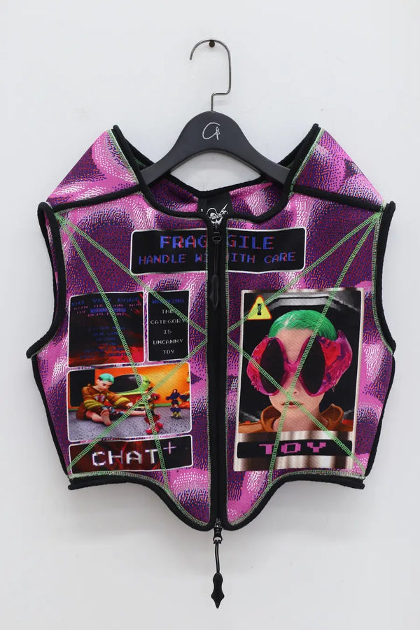 WINDOWSEN Patterned zipper vest 24V002PP